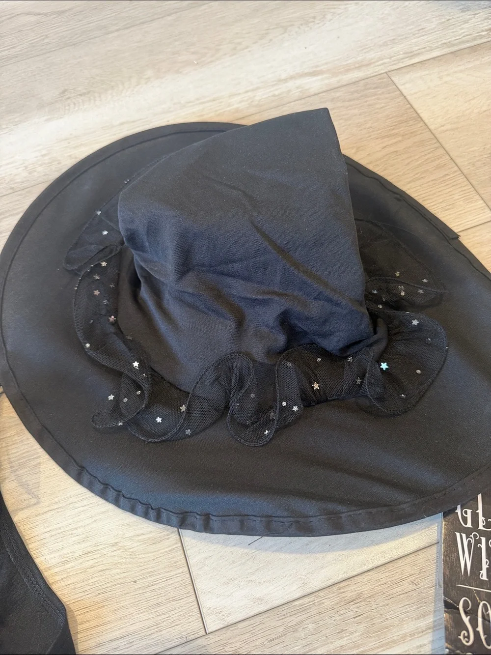 Black Glitter Witch Costume Set for Kids with Hat 4-pieces